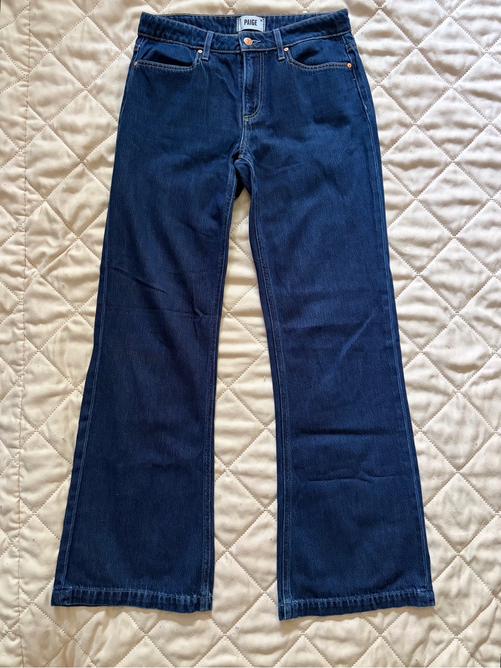 Paige Deep Indigo Wide Leg Flare Jeans - Women’s 27